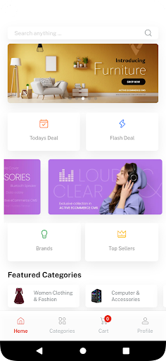 Android application Active Ecommerce Demo App screenshort