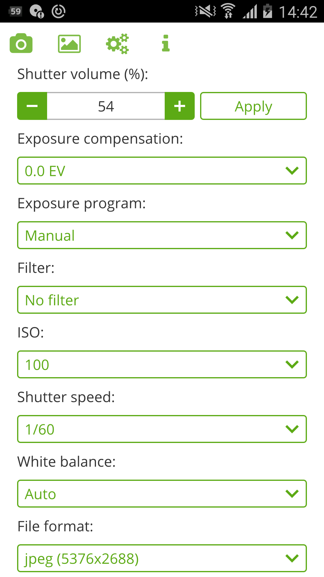 Android application Theta S Remote Control screenshort