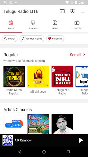 Android application Telugu FM Radios HD screenshort