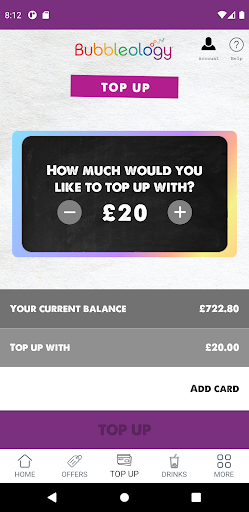 Android application Bubbleology Loyalty screenshort