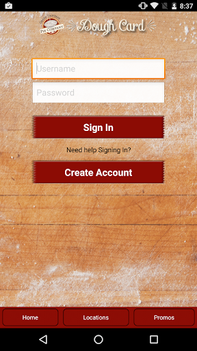 Android application Pie Dough Club screenshort