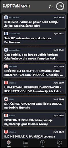Partizan Vesti Screen 3