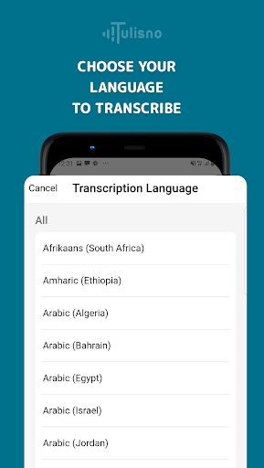 Android application Tulisno: Transkripsi Audio screenshort