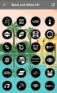 HD en blanco y negro - Captura de pantalla del paquete de iconos