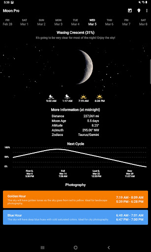 Screenshot of My Moon Phase - Lunar Calendar