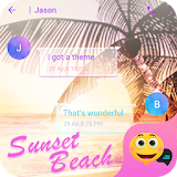 Sunset Beach Emoji Panda SMS Theme icon