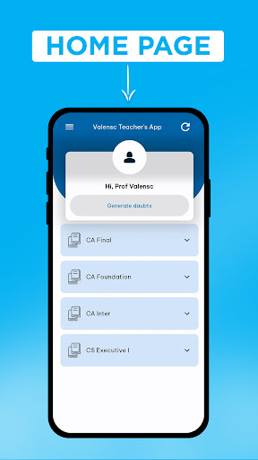 Valensc Teachers App Screen 2