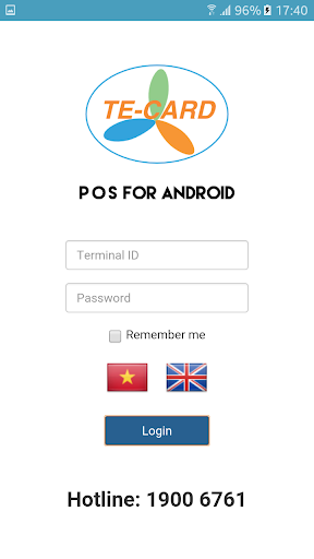 Android application TE CARD POS for Android screenshort