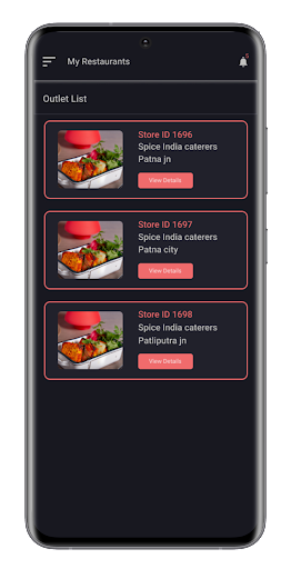 Android application RailFeast Restaurant Partner screenshort