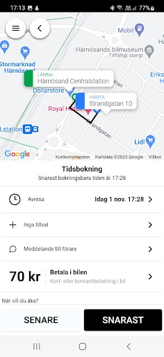 Taxi Härnösand Screen 3