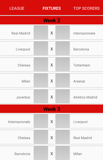 League Table Creator Screen 3