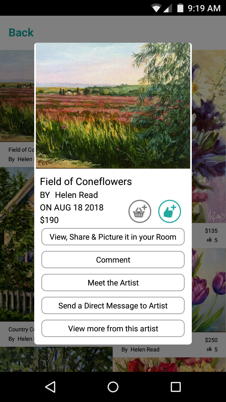 Android application ArtLoupe: Shop & Sell Fine Art screenshort