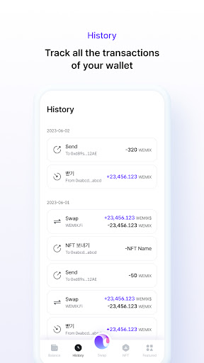 Screenshot of WEMIX Wallet