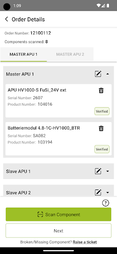 Tesvolt ServiceApp Screen 2