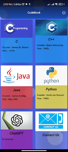 Android application Codebook screenshort