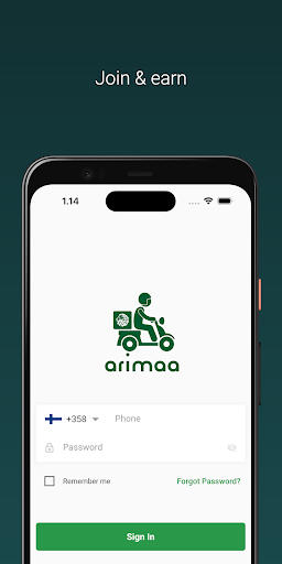Android application arimaa delivery screenshort