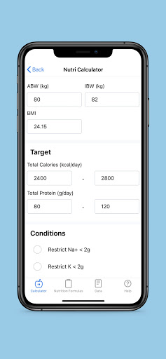 Nutri Calculator Screen 2