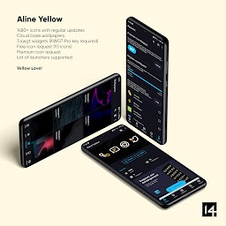 Aline Yellow: linear icon pack