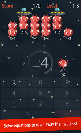 Android application Math Invaders screenshort