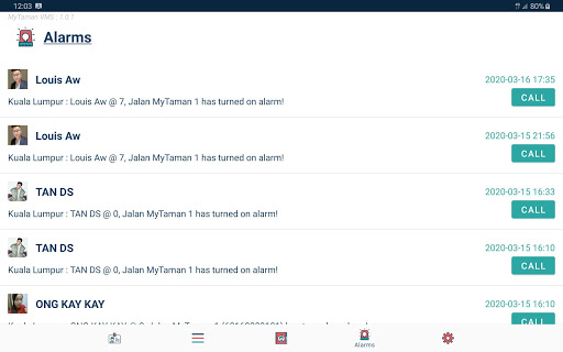Android application Moments VMS screenshort