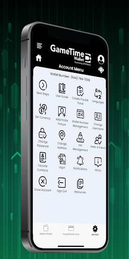 Android application GameTime Wallet screenshort