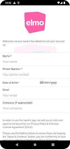 Android application elmo Claims App screenshort