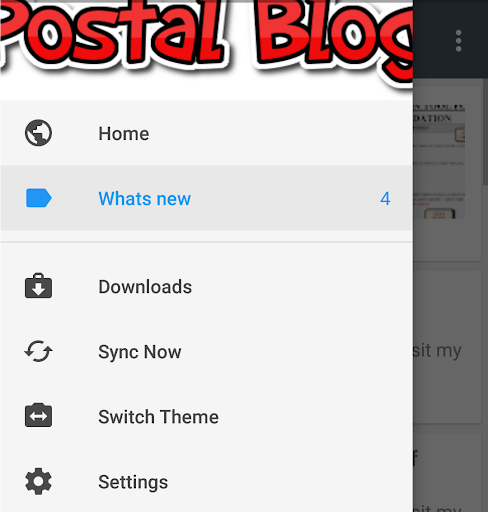 Android application Postal Blog screenshort