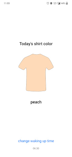 Android application Today's shirt color screenshort