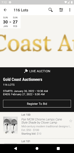 Gold Coast Auctioneers Screen 2