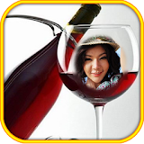 Wine glass Photo Frame Montage icon