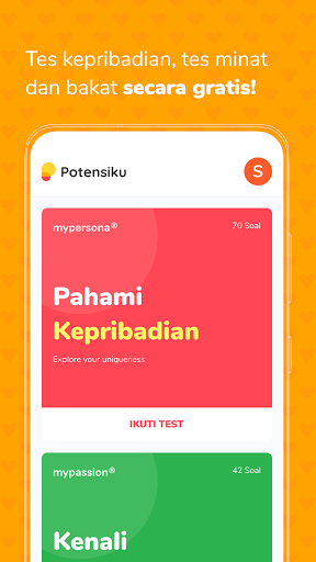 Android application Potensiku - Tes Kepribadian screenshort