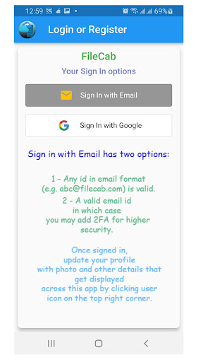 Android application FileCab screenshort