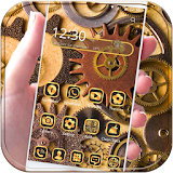 Gold Steampunk gear Theme icon