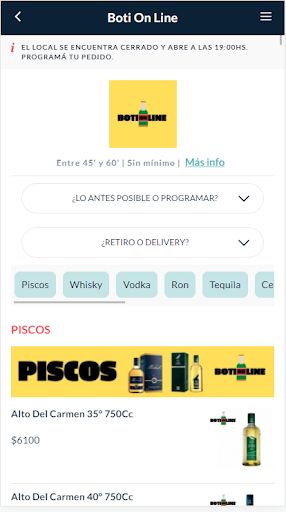 Android application Boti On Line screenshort