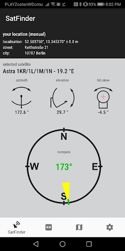 Android application SatFinder screenshort