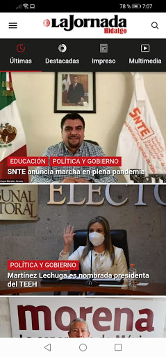 Android application La Jornada Hidalgo screenshort