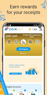 CoinOut Receipts & Rewards App Screenshot