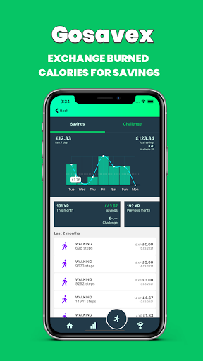 Android application Gosavex: Exchange steps for sa screenshort