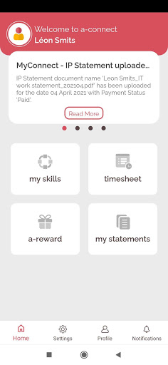 Android application MyConnect screenshort