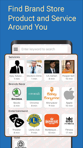 Android application Brands Near | Book On-Demand screenshort