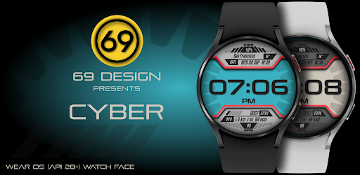 Android application [69D] CYBER digital watchface screenshort