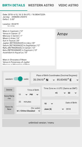 Android application Astral Vision Astrology screenshort