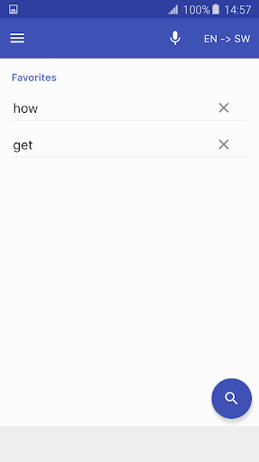 Android application Dictionary English Swahili screenshort