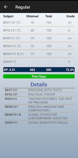 Christ University Student App Screen 3