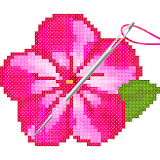 Flowers Cross Stitch : Adult Color By Number Book icon