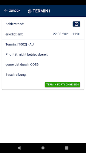 COS-Termine fortschreiben Screen 3