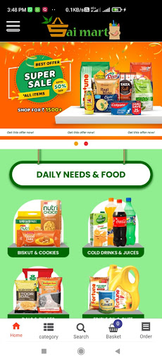 Android application Sai Mart screenshort