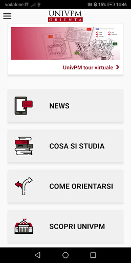 Android application myUnivpmOrienta screenshort