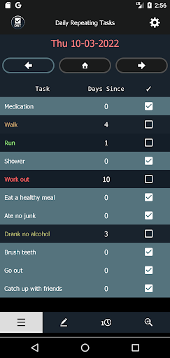 Android application Daily Repeating Tasks screenshort