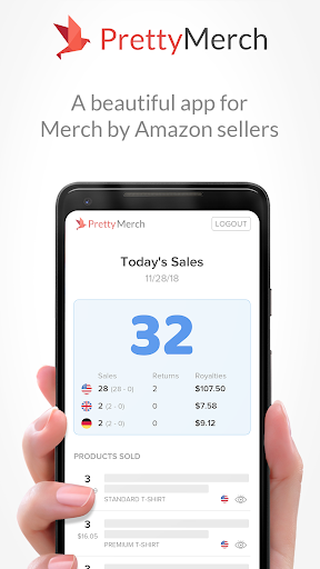 Android application PrettyMerch for Merch by Amazo screenshort